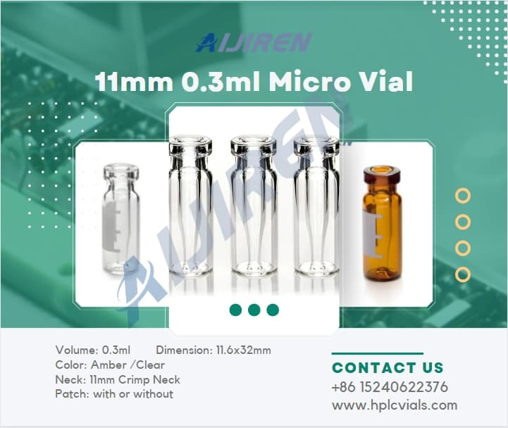 20ml headspace vialLab Use 0.3ml 11mm Borosilicate Glass Crimp Vial with Fused Insert