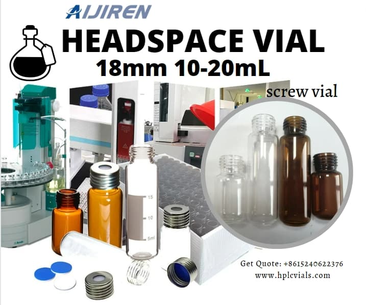 Frasco headspace de 20mlTop Headspace Vial ND18, 10-20mL 18mm, Rosca