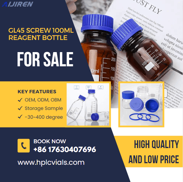 GL45 Screw 100ml Reagent Bottle Customized Logo