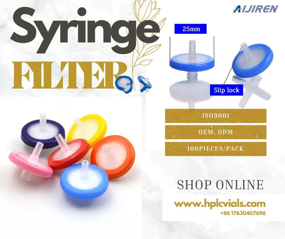 laboratory analysis 25mm 0.22um/45um pvdf membrane syringe filter