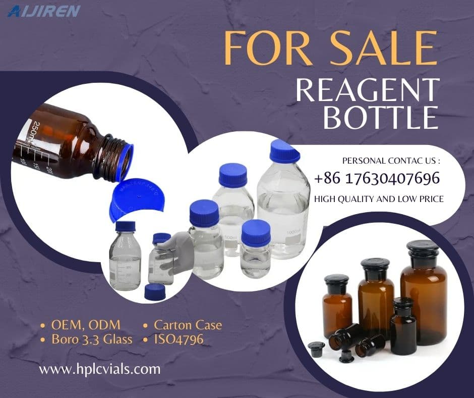 Lab ground glass amber wide mouth reagent bottle
