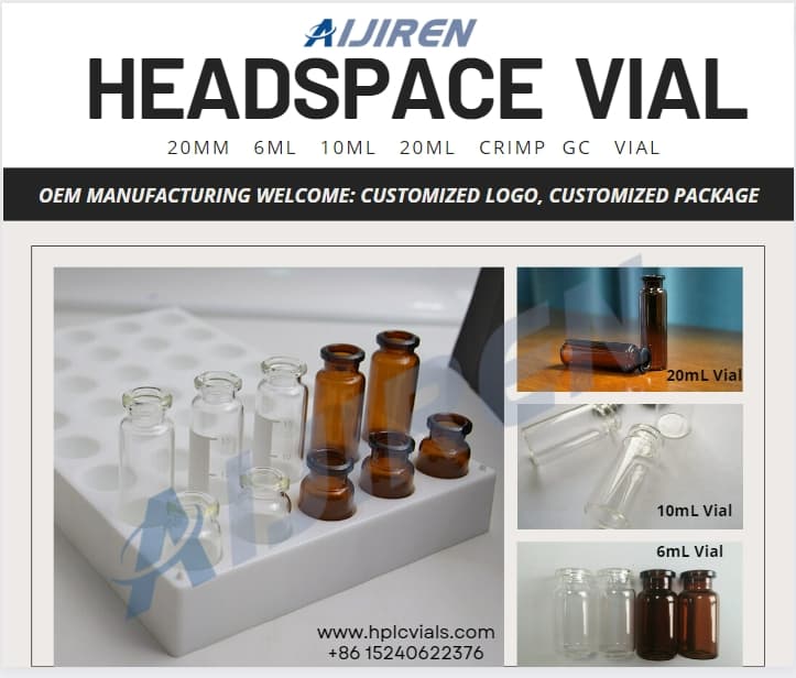 20ml headspace vial20mm 6ml 10ml 20ml Crimp Headspace Vial