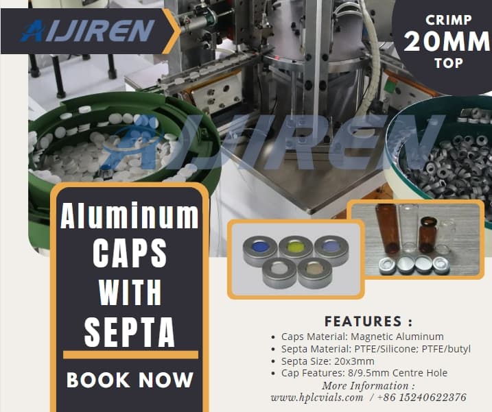 20ml headspace vial20mm Crimp Top Aluminum Caps with Septa for Sale