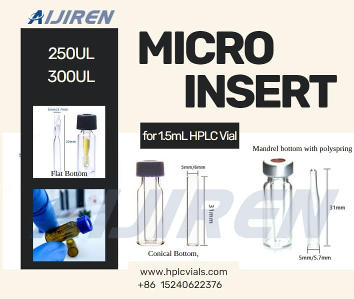 250ul 300ul micro-inzetstuk voor 9 mm autosampler-flacon