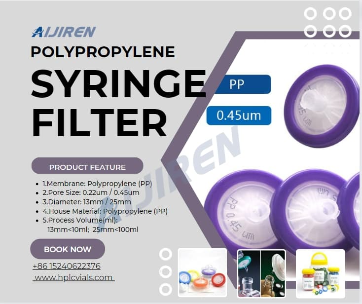 0.22um 0.45um Syringe Filter Polypropylene for Laboratory