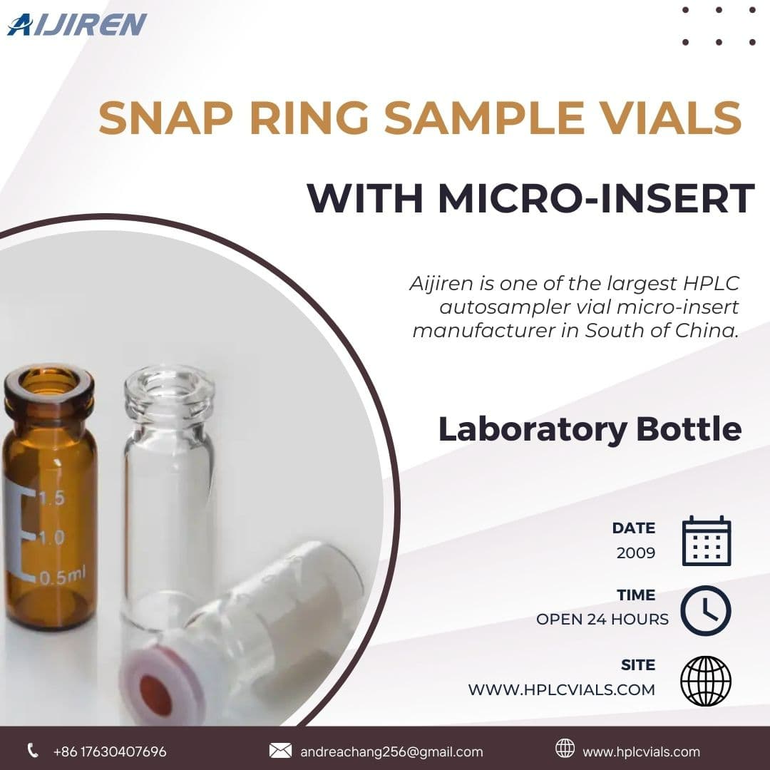 Free sample Snap Ring Sample Vials with micro-insert