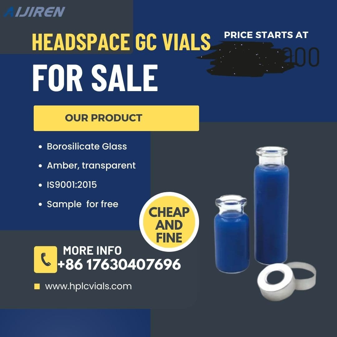 Lab Gas Chromatography Analysis Crimp-top glass headspace GC vials with Crimp aluminum Cap