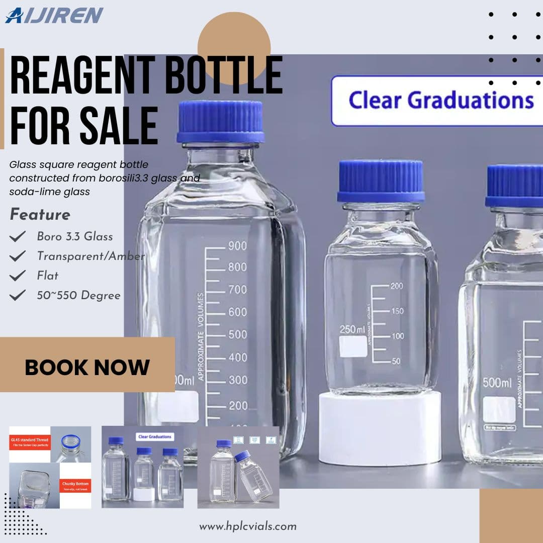 Lab Borosili3.3 Glass Clear 500ml lab square reagent bottle