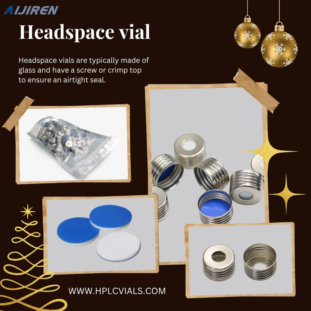 20-ml-Headspace-FläschchenAijiren Factory 18-mm-Headspace-Fläschchen mit Metallschraubverschluss mit Mittelloch und blauen PTFE-\/Silikonsepten