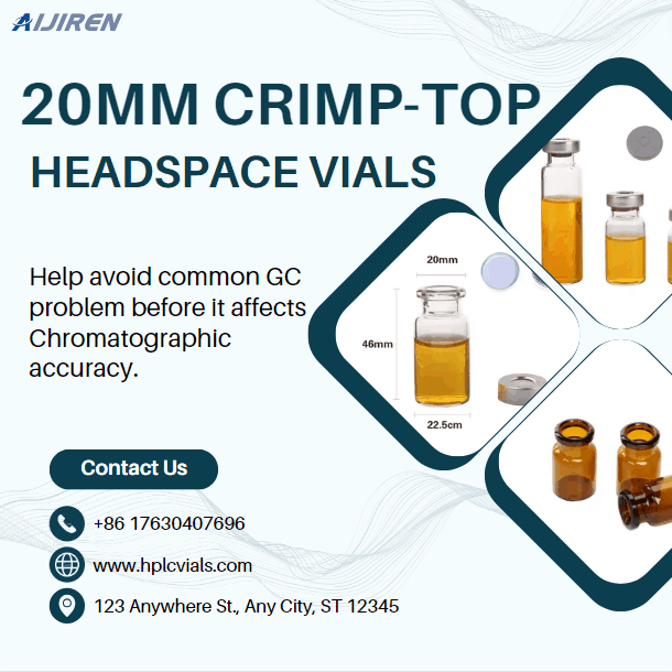 20mm crimp-top headspace vials for gas chromatography instrument