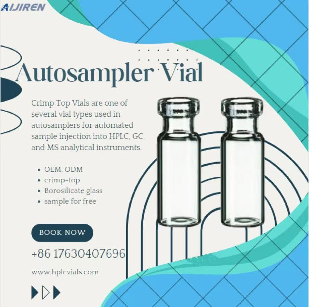 Vial con espacio de cabeza de 20 ml Vial de HPLC con tapa engarzada de 2 ml para PERKINELMER