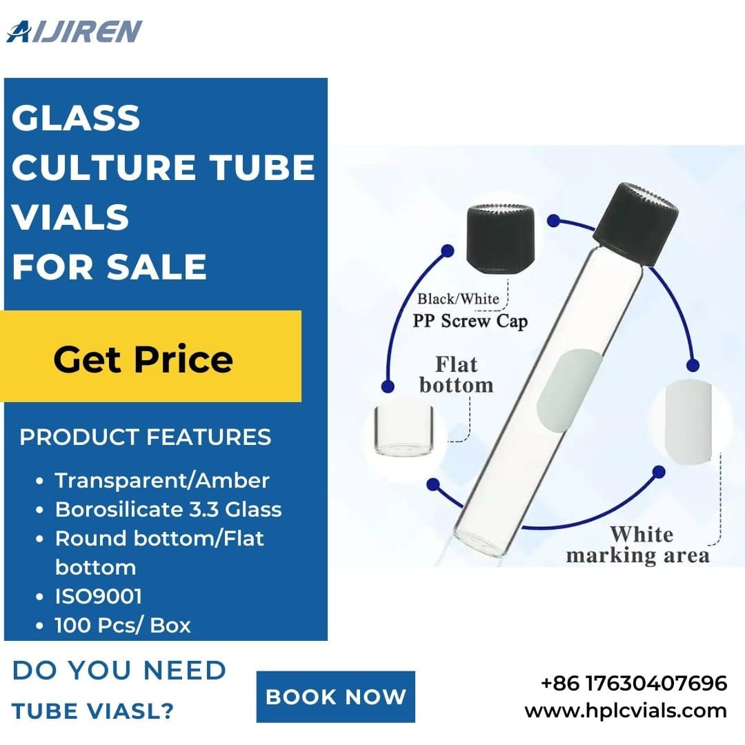 Glass Culture Tube with screw cap for Water Testing Price