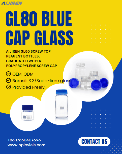 Best selling GL80 blue cap glass reagent bottle 1000ml media bottle for sale