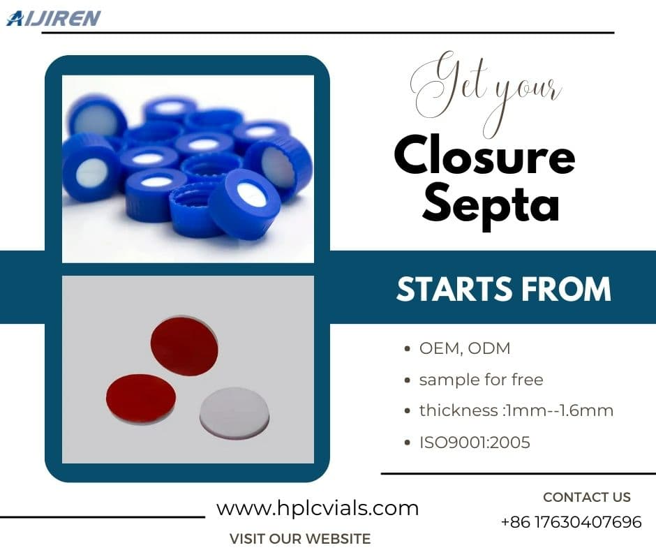 Doppen met Septa-pakken voor 9 mm HPLC-flesjes