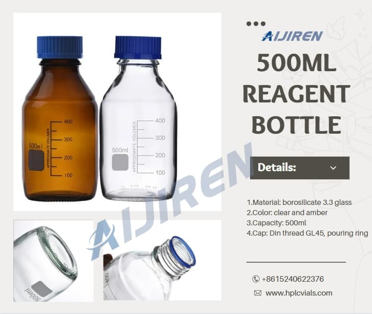 500ml Reagent Bottle, DIN thread GL45, pouring ring