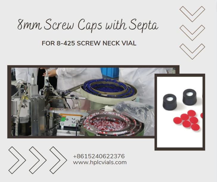 20ml headspace vial8mm Screw Caps with Septa for 8-425 Screw Neck Vial For Lab Use