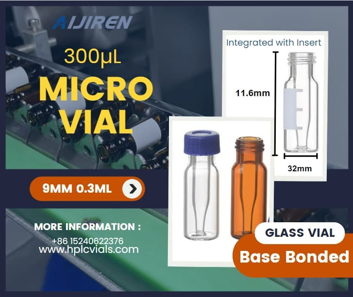 Micro fiala da 9 mm da 0,3 ml integrata con inserto in vetro brosilicato