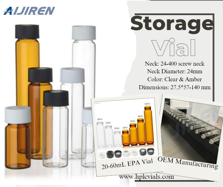 20ml headspace vialChina Supply 20-60mL EPA VOA Storage Vial
