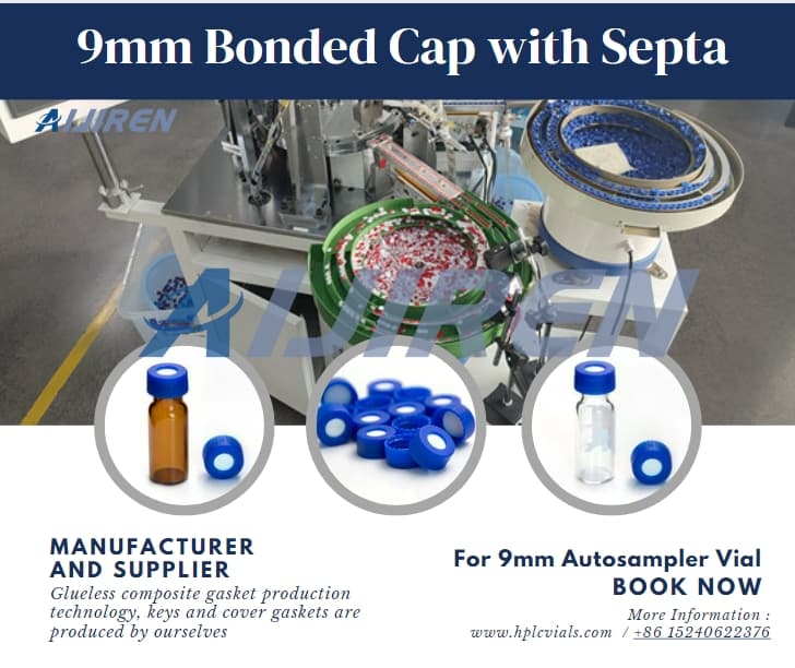 China Supply 9mm Bonded cap with septa for 9mm Autosampler Vial