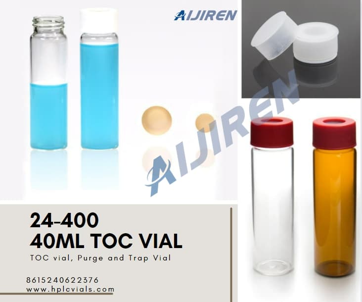 Vial con espacio de cabeza de 20 ml24-400 tapas y septos de PP TOC