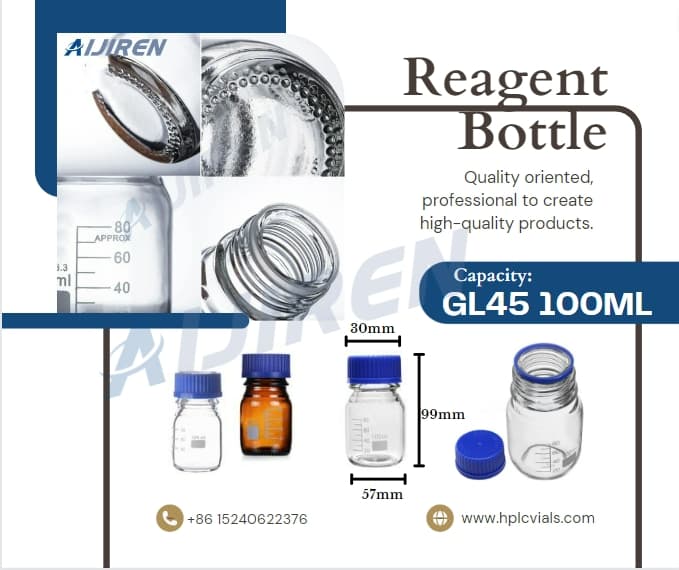 GL45 Clear Amber Reagent Bottle 100ml