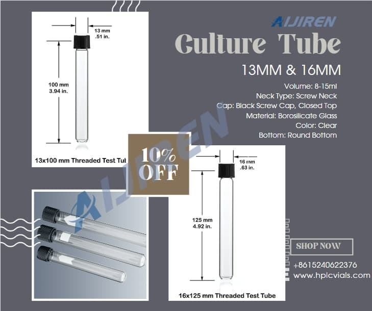 20ml headspace vialGlass Test Tube with Screw Cap 13mm & 16mm