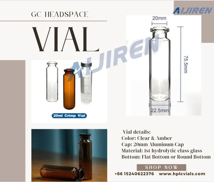 20ml headspace vialLab Use 20mm Crimp Top GC Headspace Vial