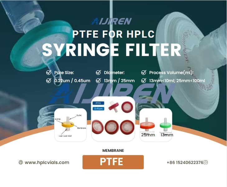 20ml headspace vialSyringe Filter PTFE for HPLC For Lab Use