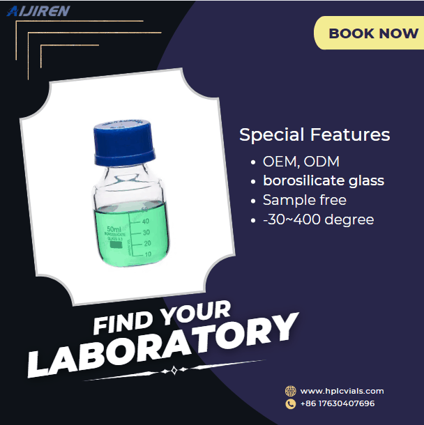 Lab Borosili3.3 Glass liquid chemical Duran reagent bottle with Scale 50ml