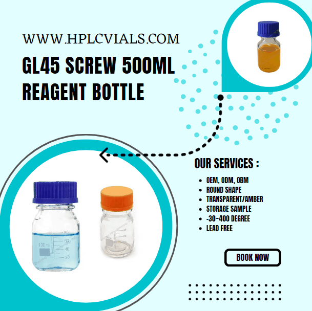 Lab Borosili3.3 Glass liquid chemical Duran reagent bottle with Scale 50ml