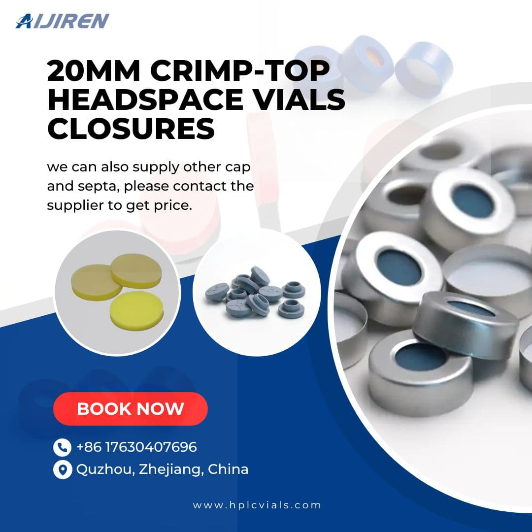 20ml headspace vial20ml Crimp-top Chromtography Sample Vials aluminum cap with septa factory