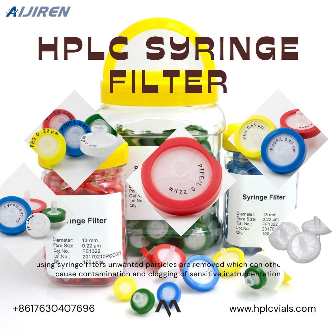 Aijiren Lab 0.45um Nylon PTFE PVDF membrane Vial top 25mm Welded HPLC Syringe Filter