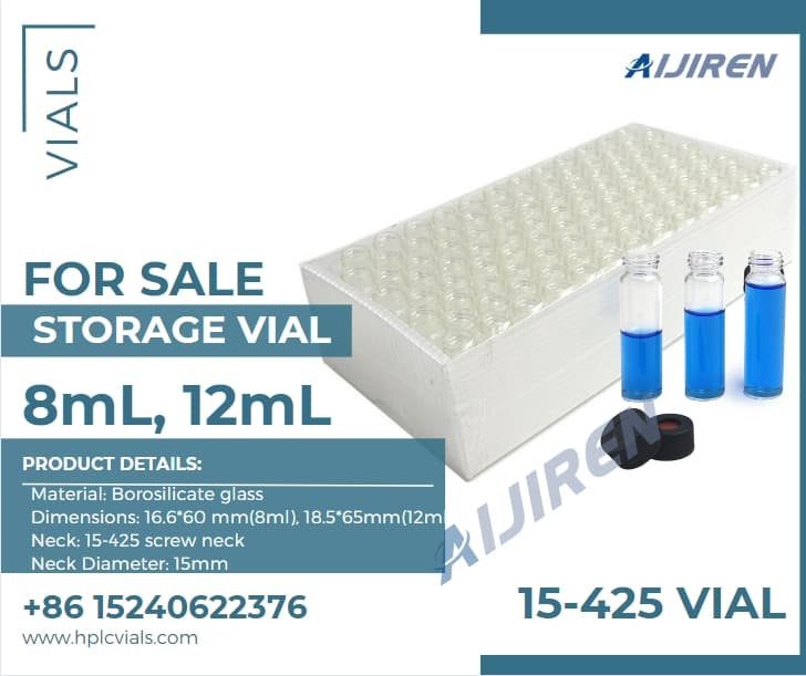 Vial con espacio de cabeza de 20 ml Vial de vidrio ámbar con cuello de rosca de 30 ml y tapa negra