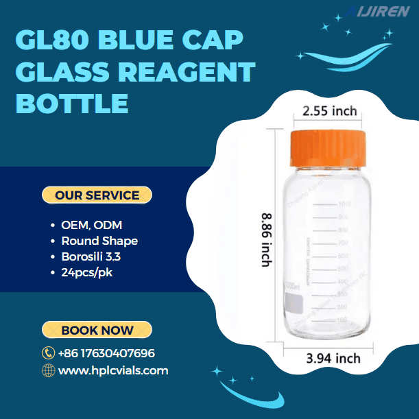 Lab wide mouth lab glass reagent storage bottle 1000ml media bottle for sale