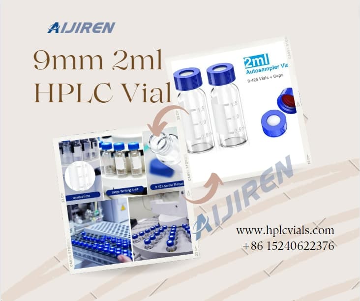 9mm Autosampler hplc Vial with Cap and Septa