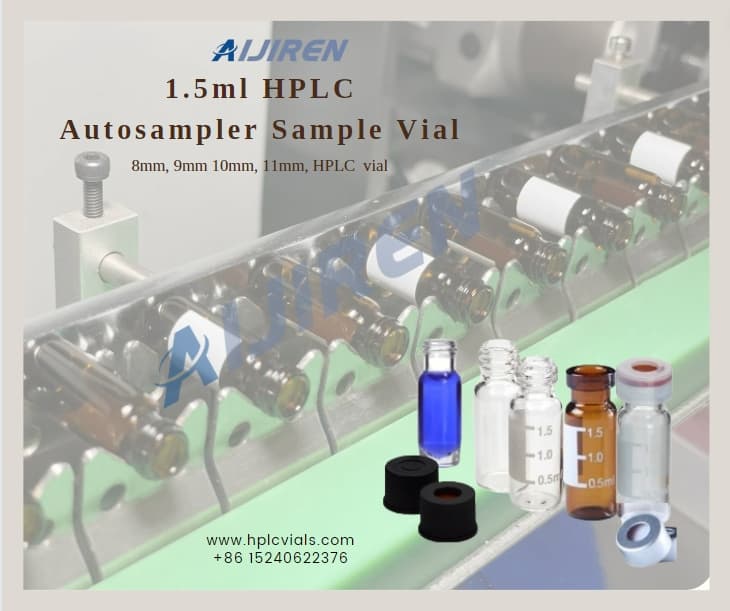 Flacon d'échantillonneur automatique de 2 mlBouchons filetés courts avec septa pour flacon HPLC de 9 mm de 1,5 ml