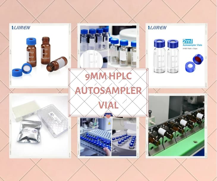 2-ml-Autosampler-FläschchenKurzgewindekappen mit Septen für 9-mm-1,5-ml-HPLC-Fläschchen