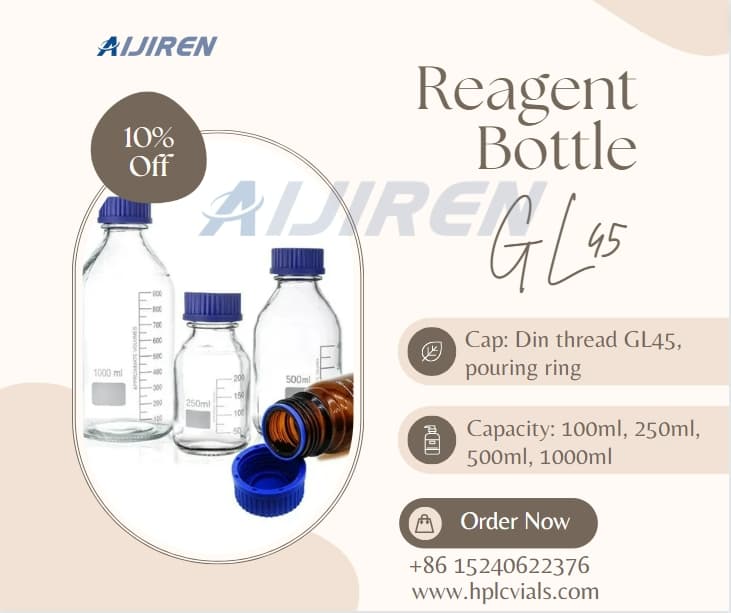 Vial de espacio de cabeza de 20 ml, vidrio de almacenamiento de laboratorio, tornillo GL45, botella de reactivo de 500 ml a la venta