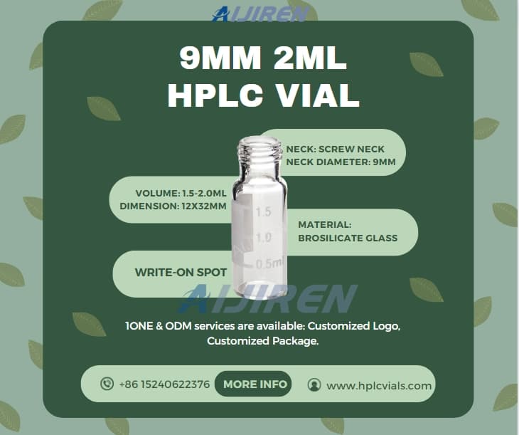 Lab 9mm 2ml Screw Top HPLC Autosampler Vial
