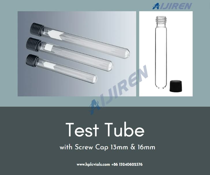 Lab Use Glass Test Tube with Screw Cap 13mm & 16mm