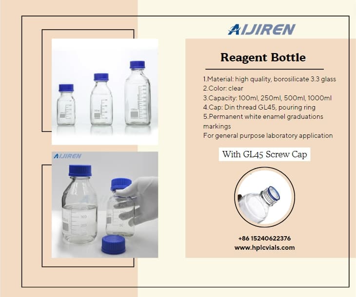 Reagent Bottle With GL45 Screw Cap Supply