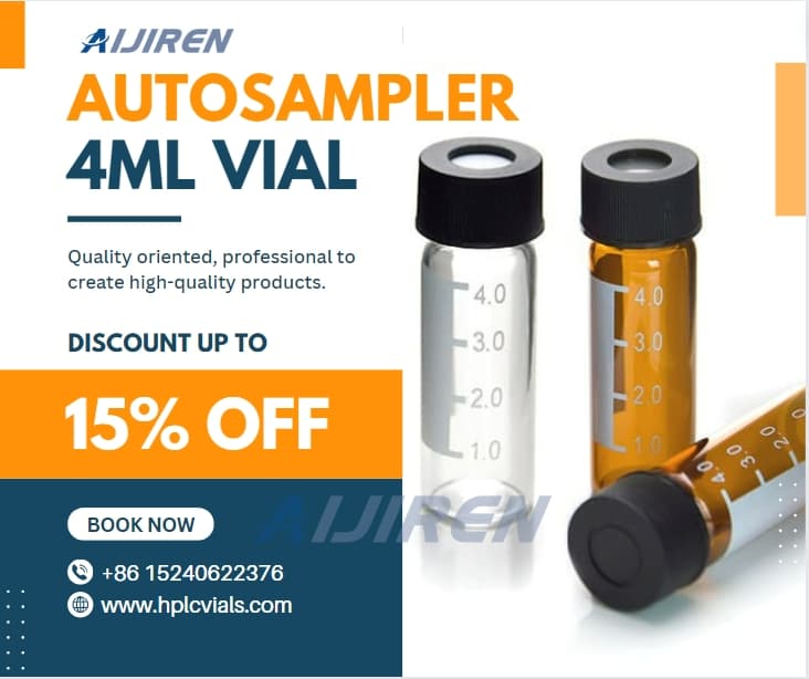 2-ml-Autosampler-FläschchenKurzgewindekappen mit Septen für 9-mm-1,5-ml-HPLC-Fläschchen