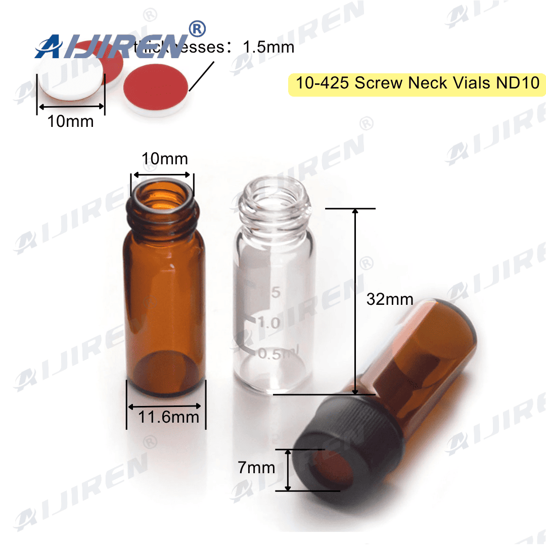 20ml headspace vial10-425 ND10 threaded cap (with septum): 10mm threaded port, PTFE/silicone seal assembly