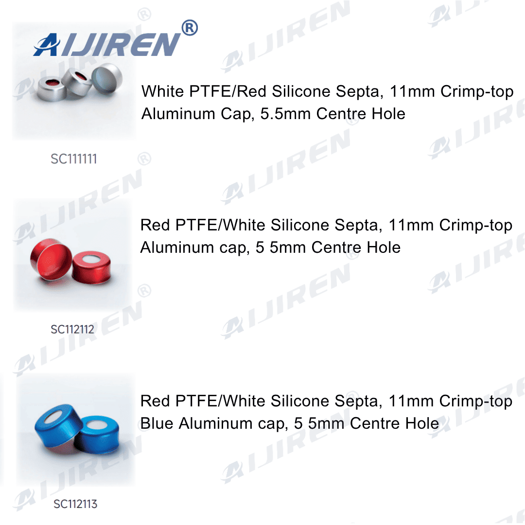 20ml headspace vial11mm roll-on cap (with septum): PTFE/silicone sealed aluminum sample cap