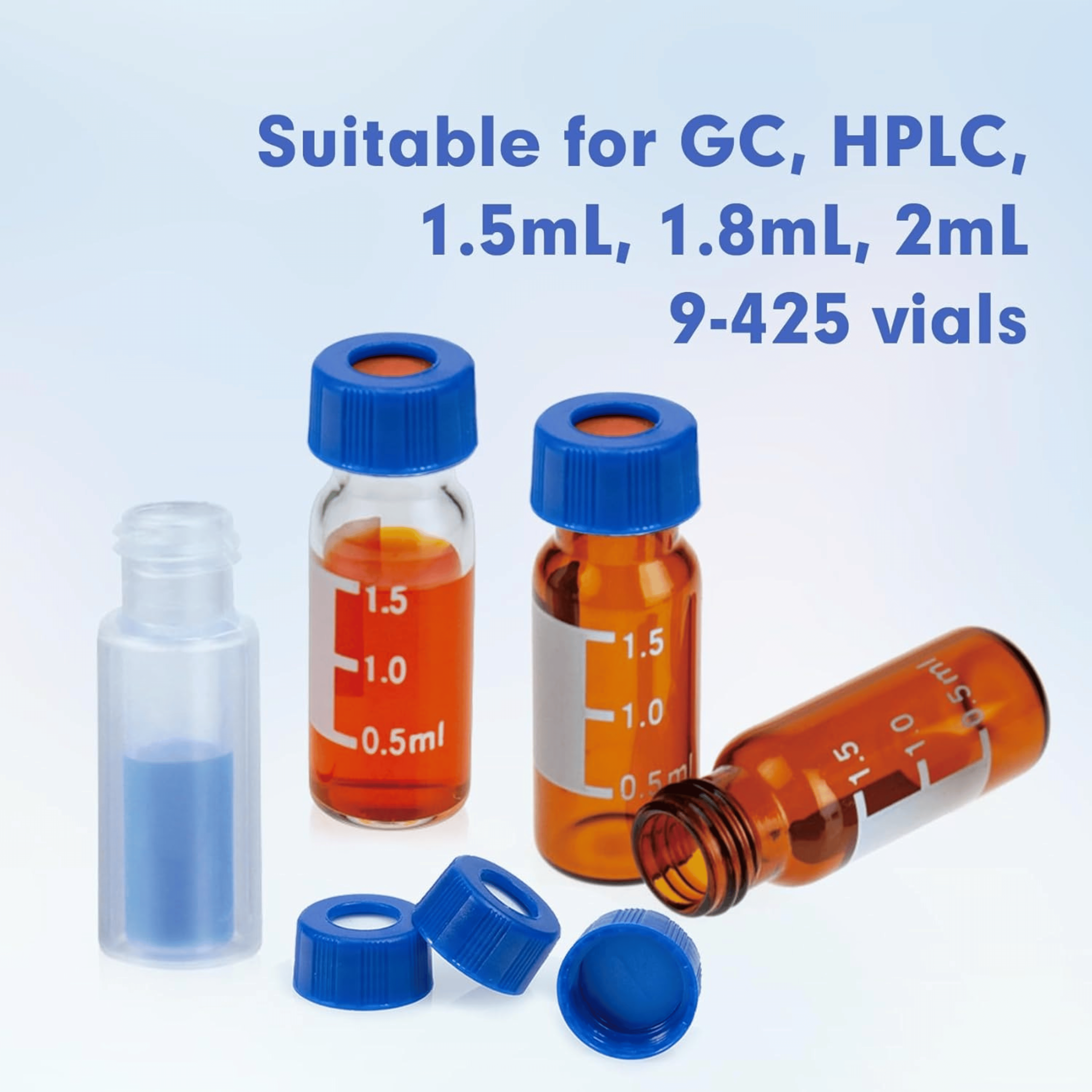 Universal 9-425 Thread 2mL Autosampler Vials – Compatible with Mainstream HPLC/GC instruments