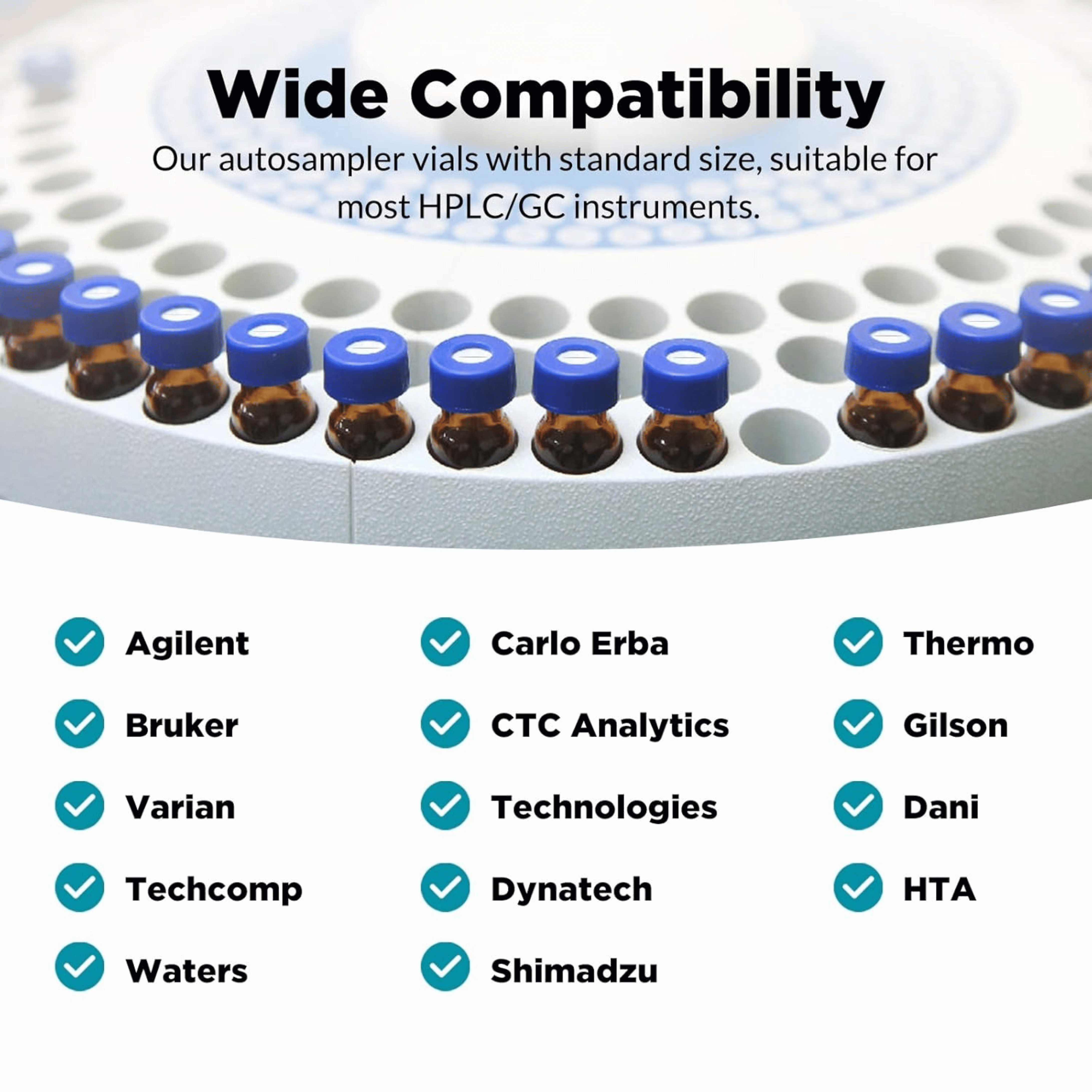 Universal 9-425 Thread 2mL Autosampler Vials for HPLC and GC Systems