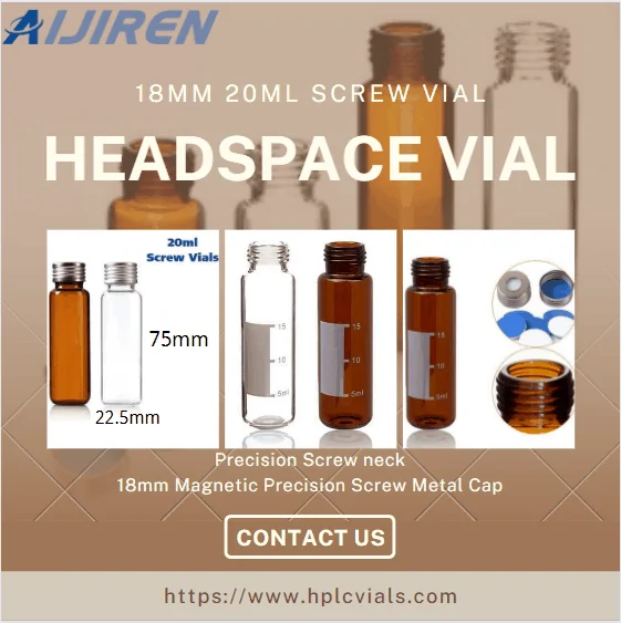 Glass Precision Screw 20ml Headspace Vial with Rubber Stopper