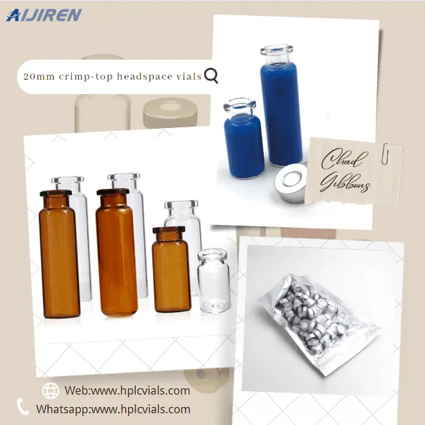 Laboratory Bottle 20mm crimp-top headspace Borosilicate Glass vials with Bimetal Cap