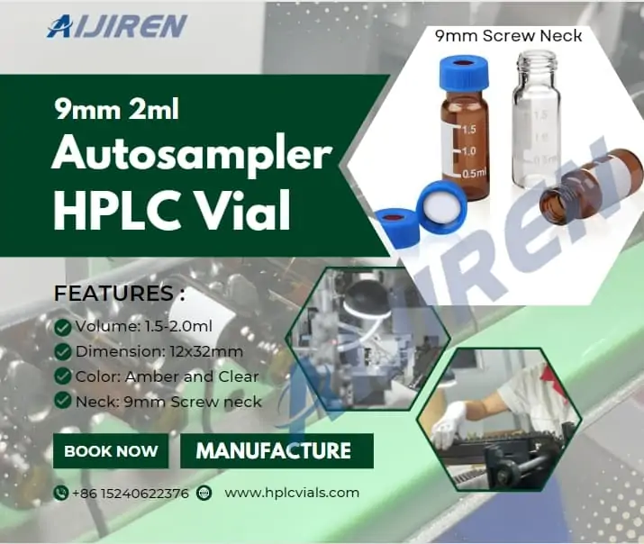 20ml headspace vial9mm 2ml Short Tread HPLC Autosampler Vial