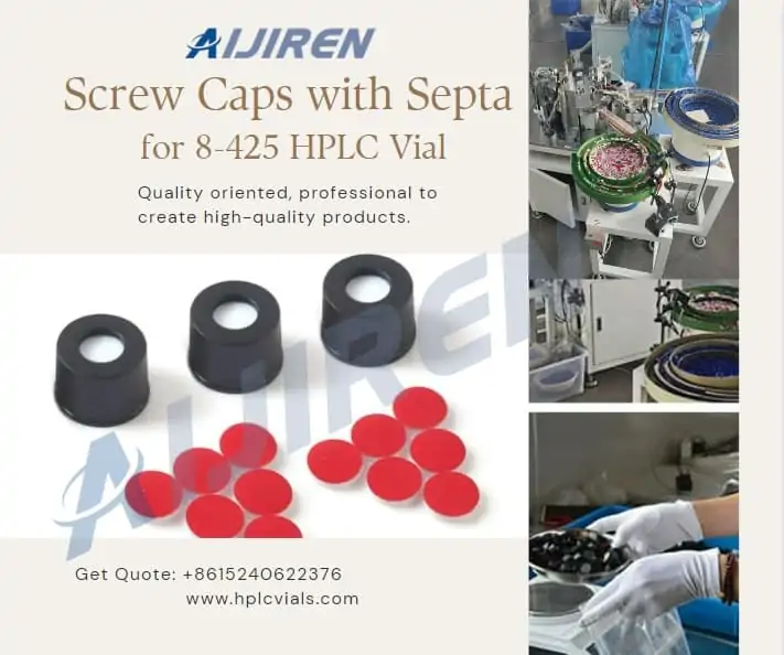 2ml autosampler vialScrew Caps with Septa for 8-425 HPLC Vial